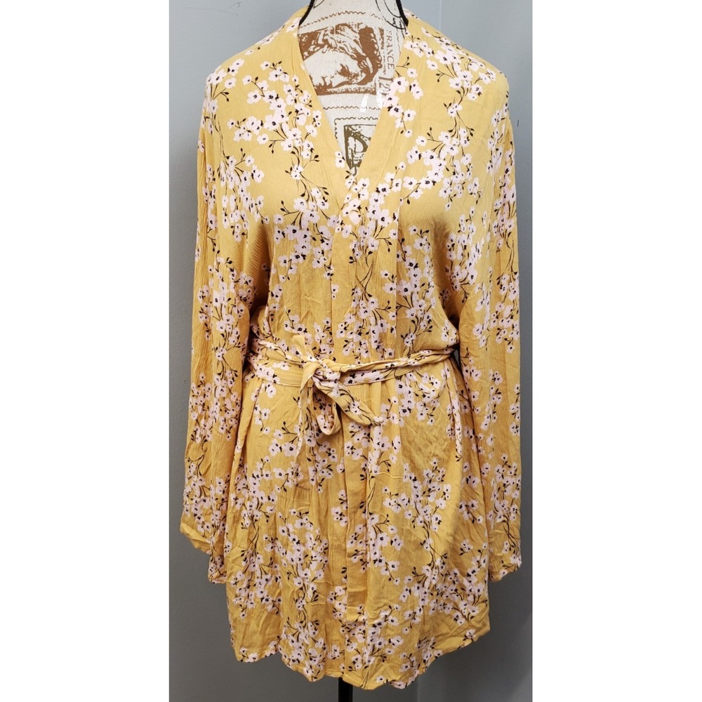 Billabong Wrap Dress Women M/L Multi Floral Tie Waist Lightweight Beach Cover-Up